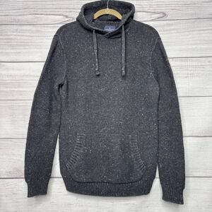 American Eagle Outfitters Mens Gray Knit Hoodie Wool Silk Blend Pullover‎ sz S